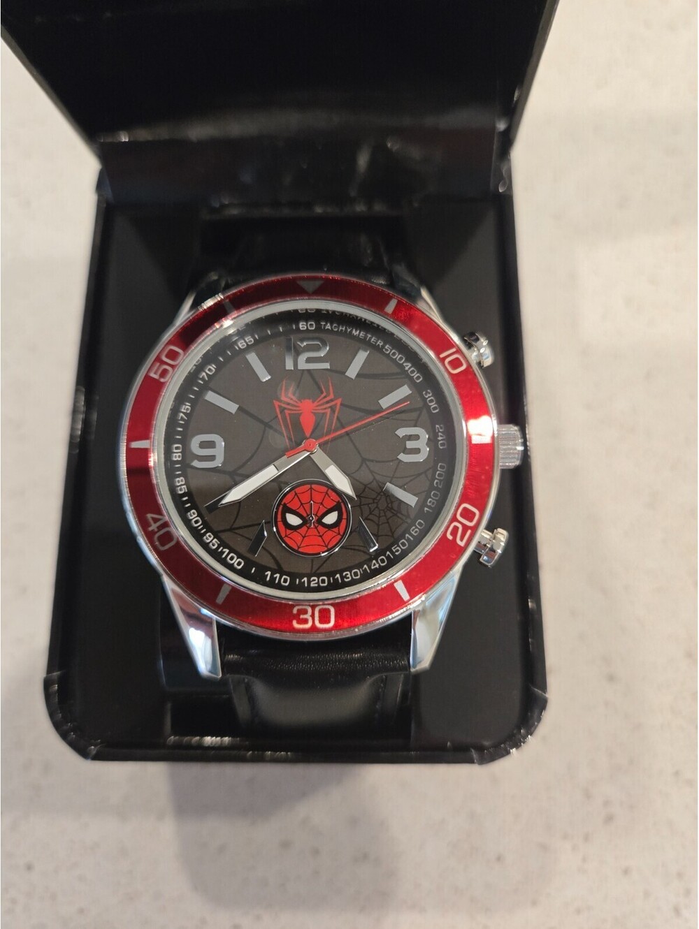Marvel Watch Accutime Spider-Man Web-Patterned Dial